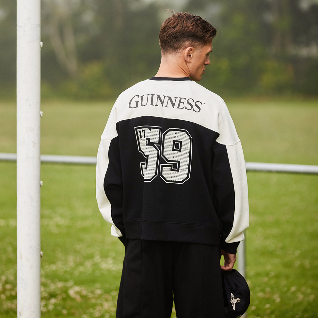 Unisex Guinness Black And White American Football Sweatshirt
