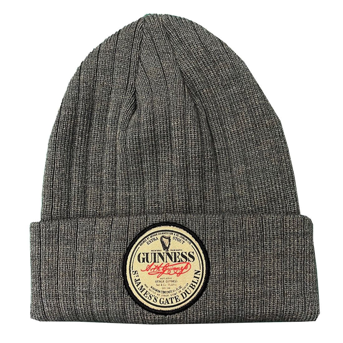Guinness Badge Knit Hat Charcoal