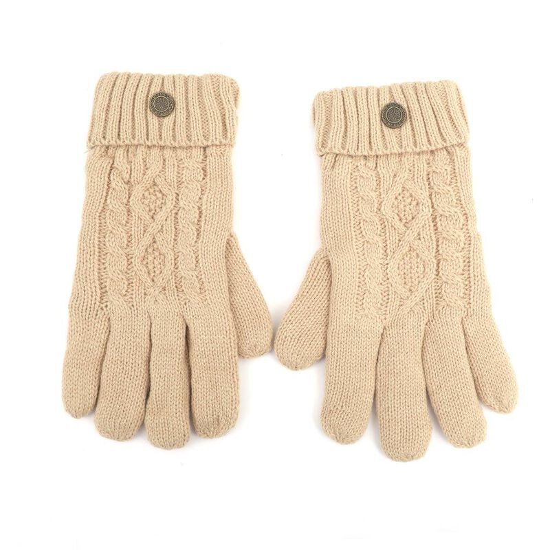 Ladies Celtic Weave Gloves Oatmeal