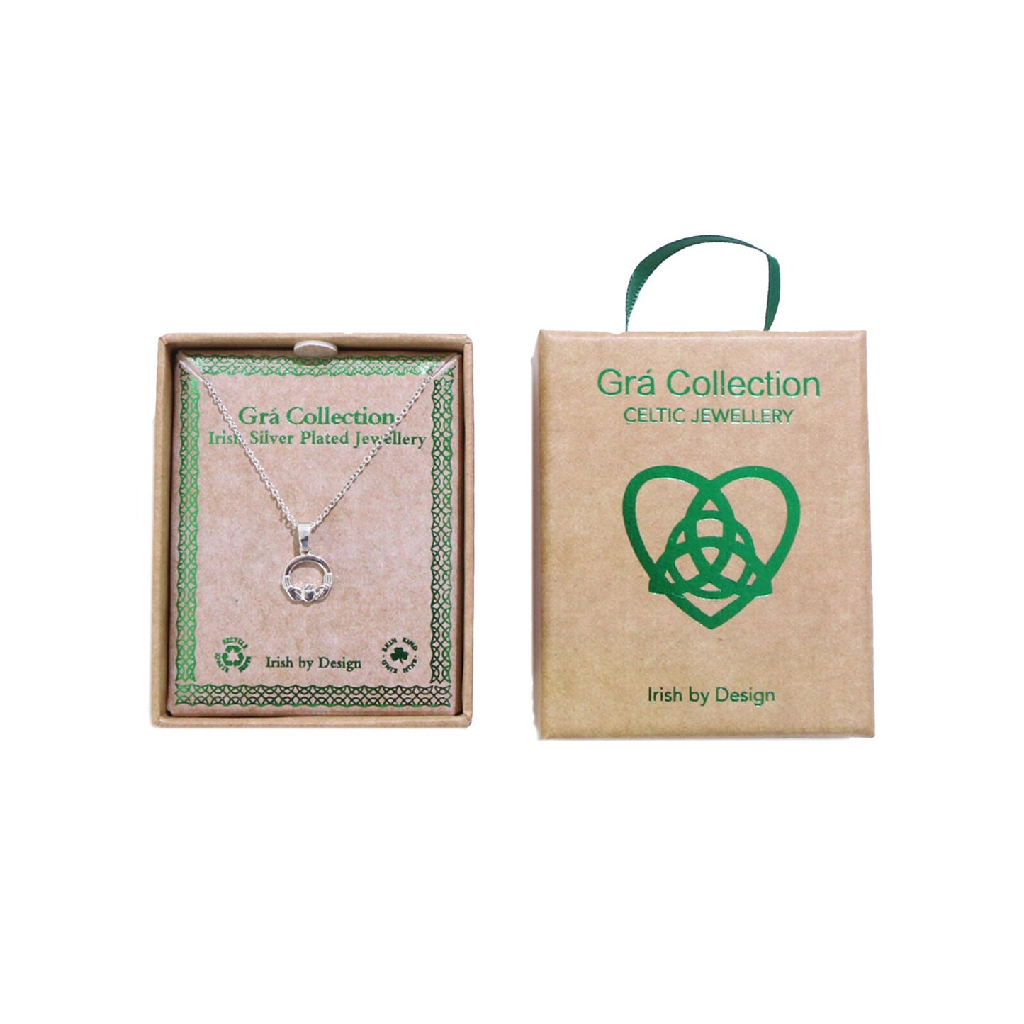 Grá Collection Silver Plated Claddagh necklace
