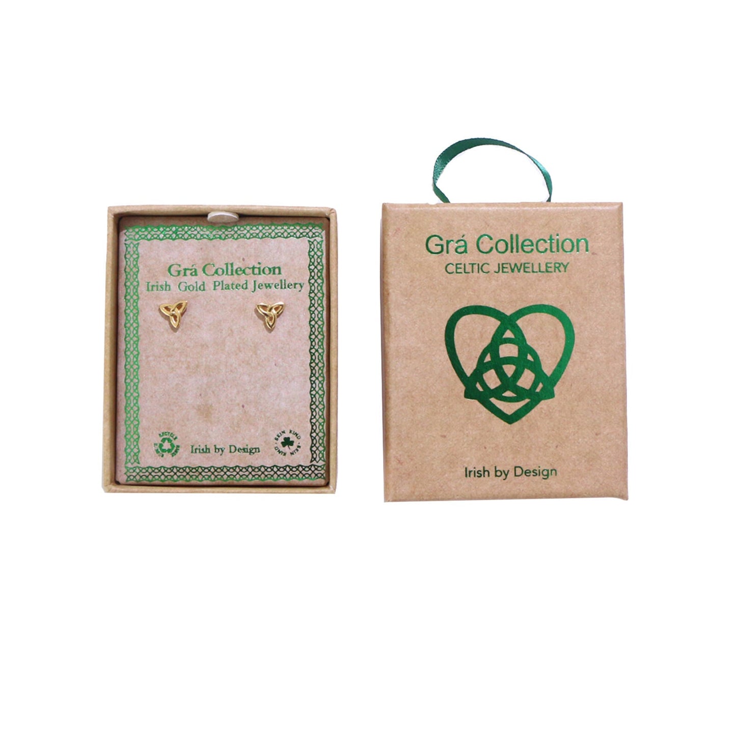 Grá Collection Gold Plated Trinity Knot Earrings