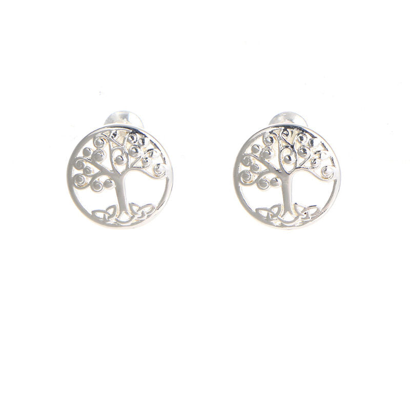 Grá Collection Silver Plated Tree Of Life Earrings