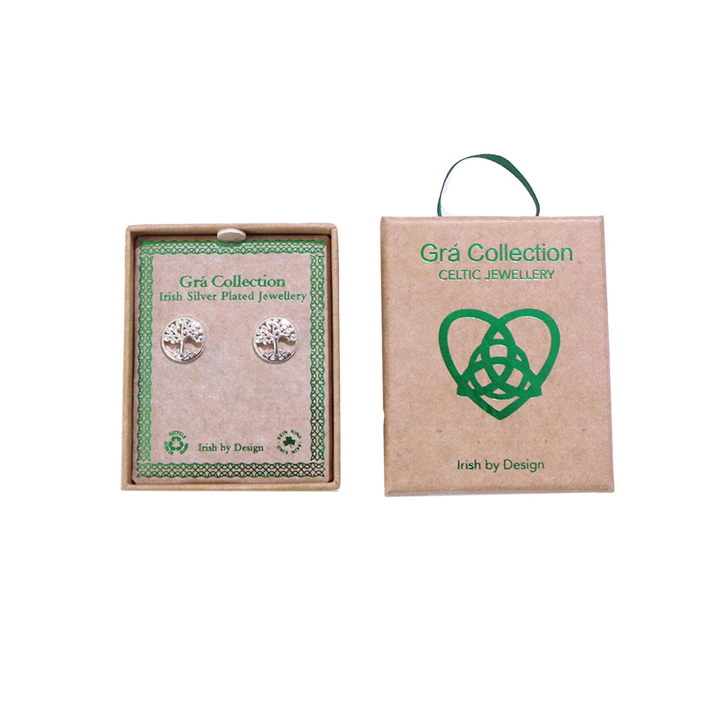 Grá Collection Silver Plated Tree Of Life Earrings