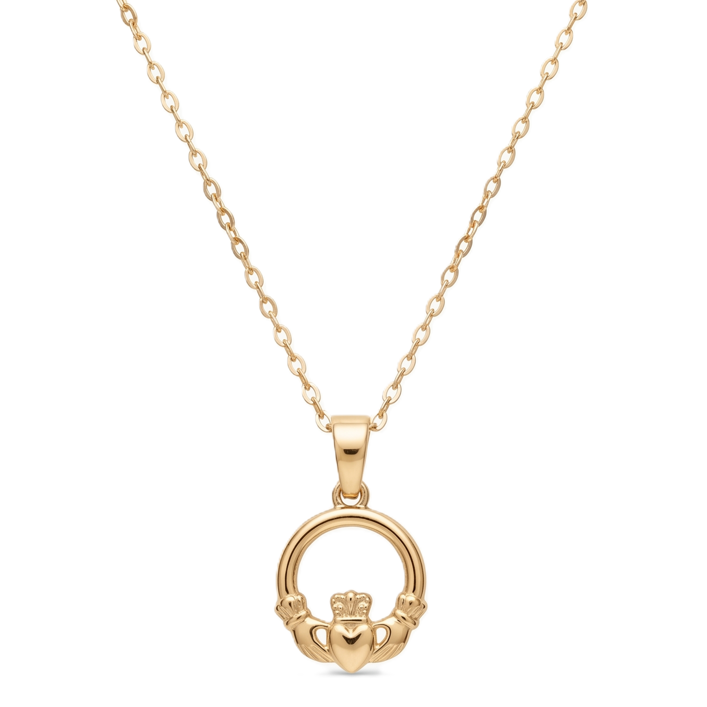 Gold Plated Plain Claddagh Pendant