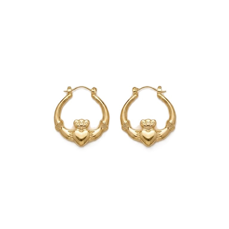 Gold Claddagh Earrings 4cm