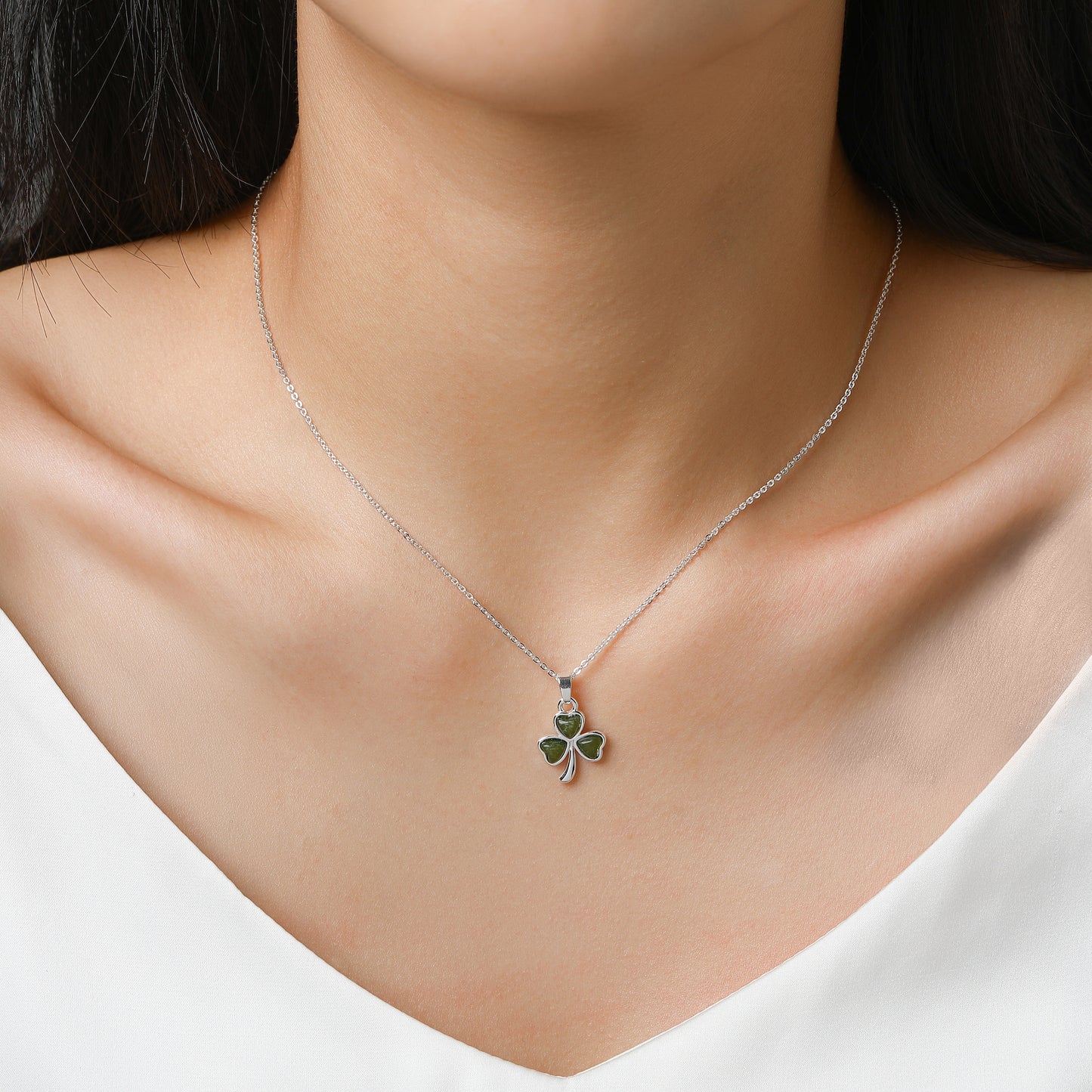 Shamrock Inlaid Marble Pendant