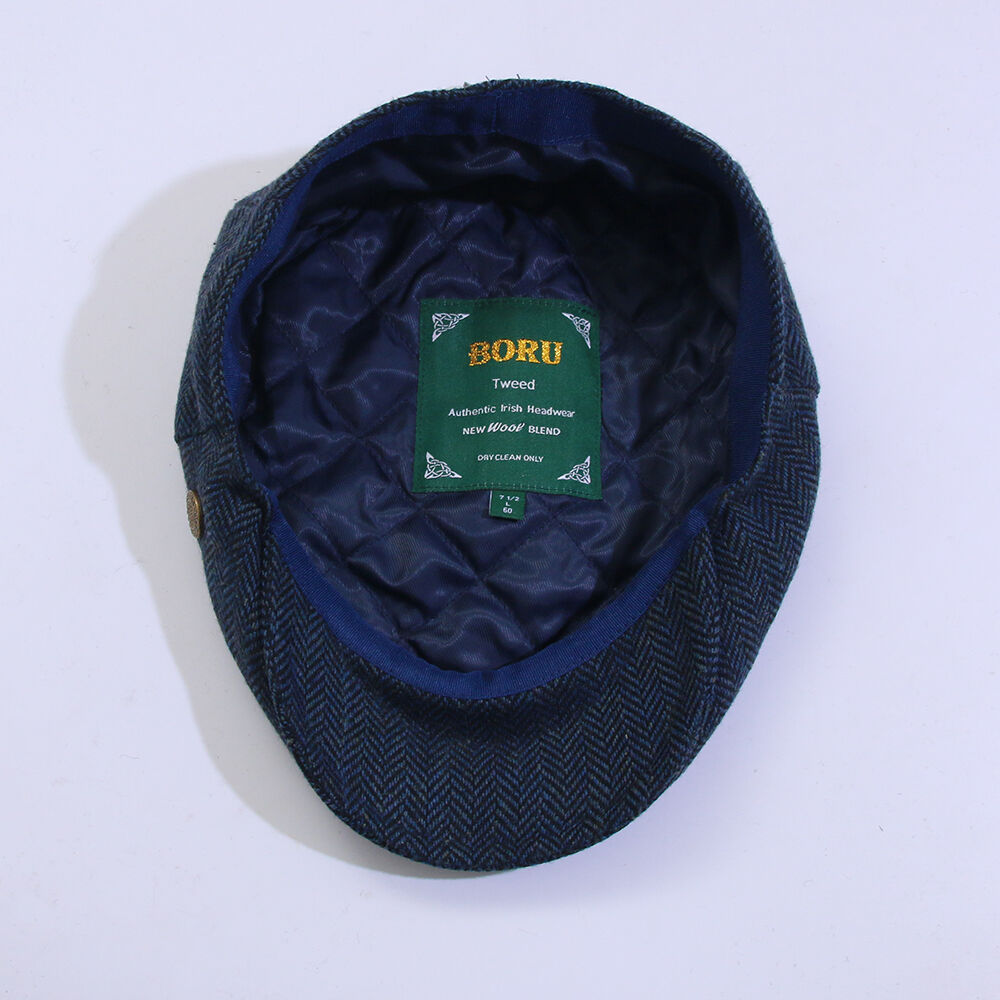 Tweed Hat Countryman Blue Herringbone