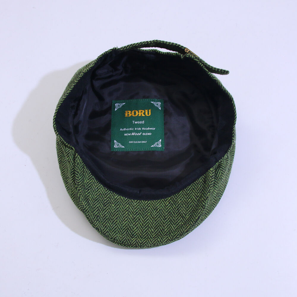 Tweed Herringbone Green Flat Cap