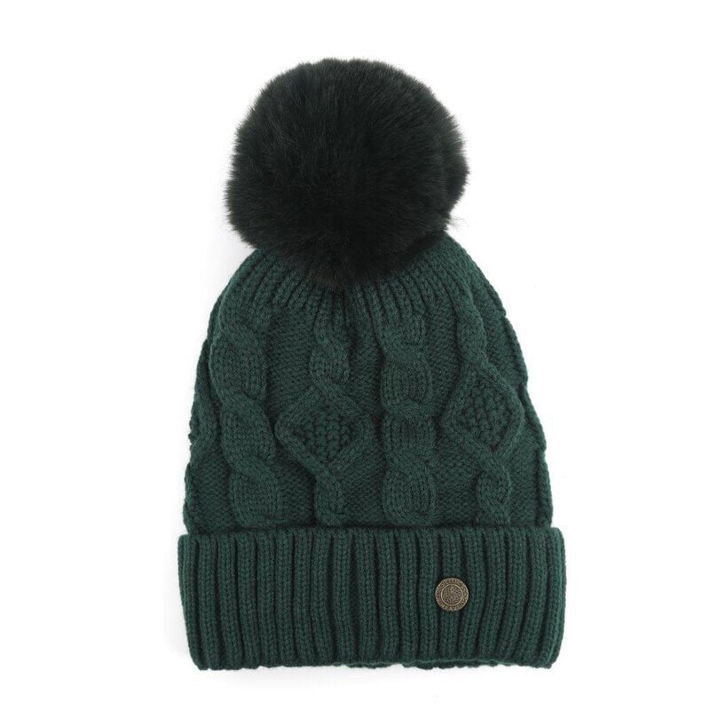 Celtic Weave Bobble Hat Green