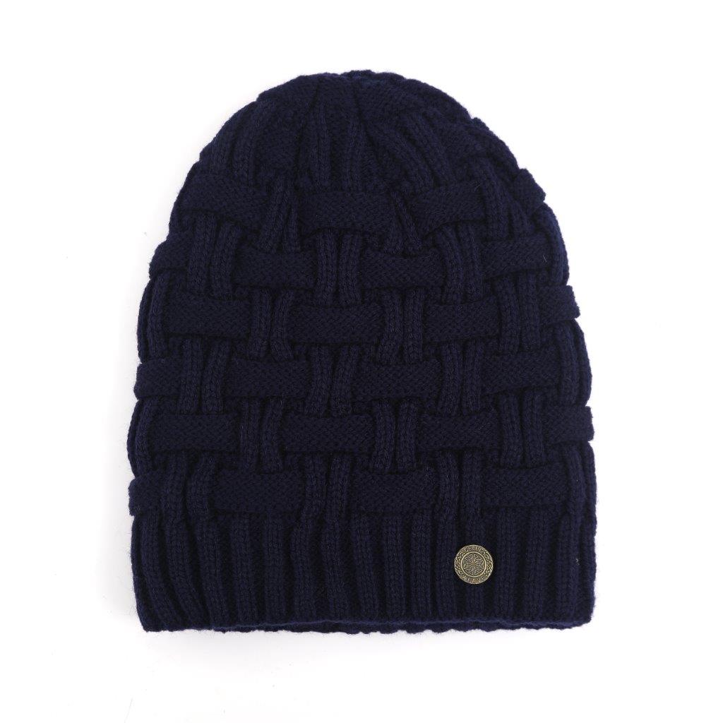 Celtic Basket Weave Navy Beanie