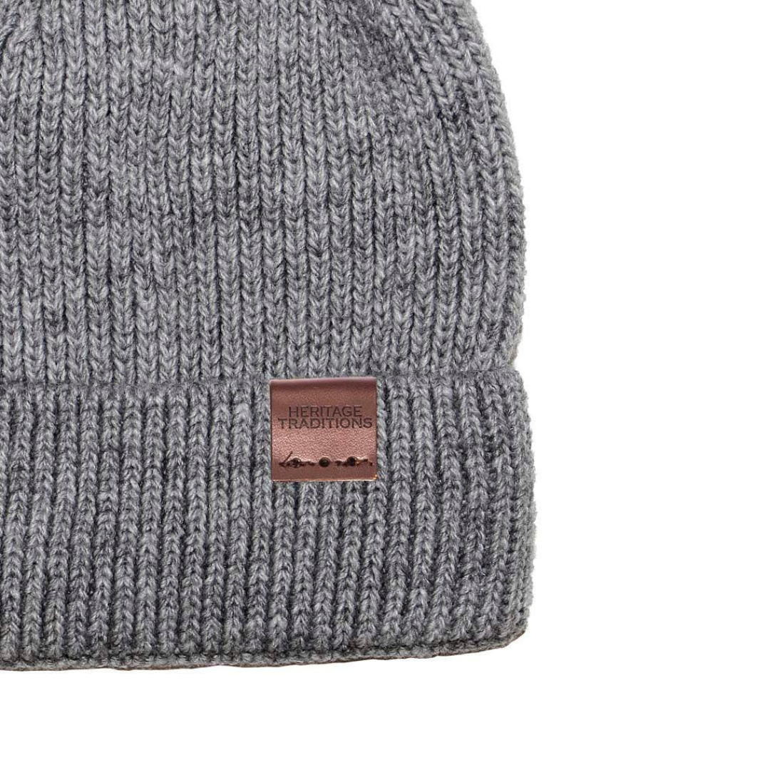 Wool Mix Fisherman Beanie Grey