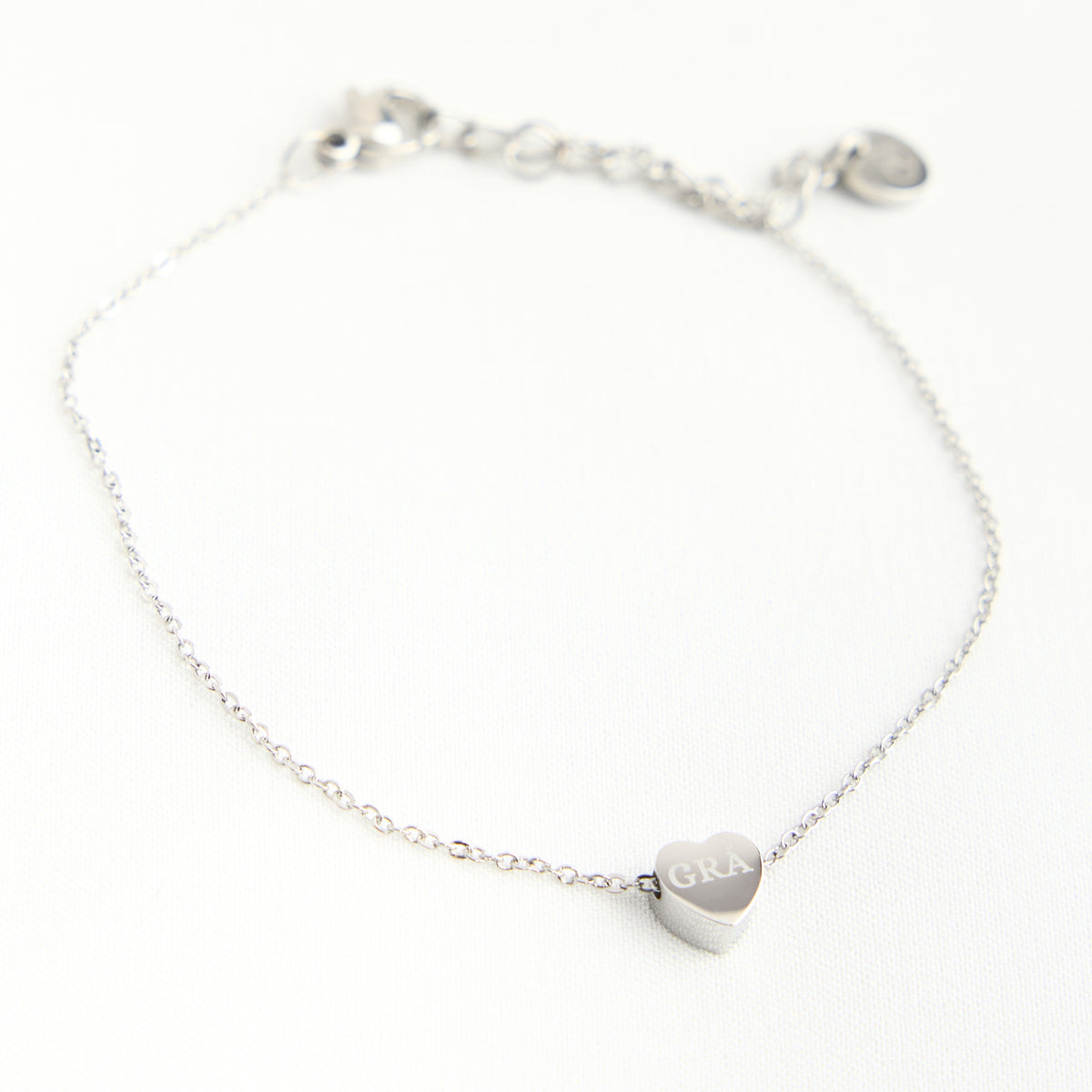 Heart Grá Silver Pendant Bracelet