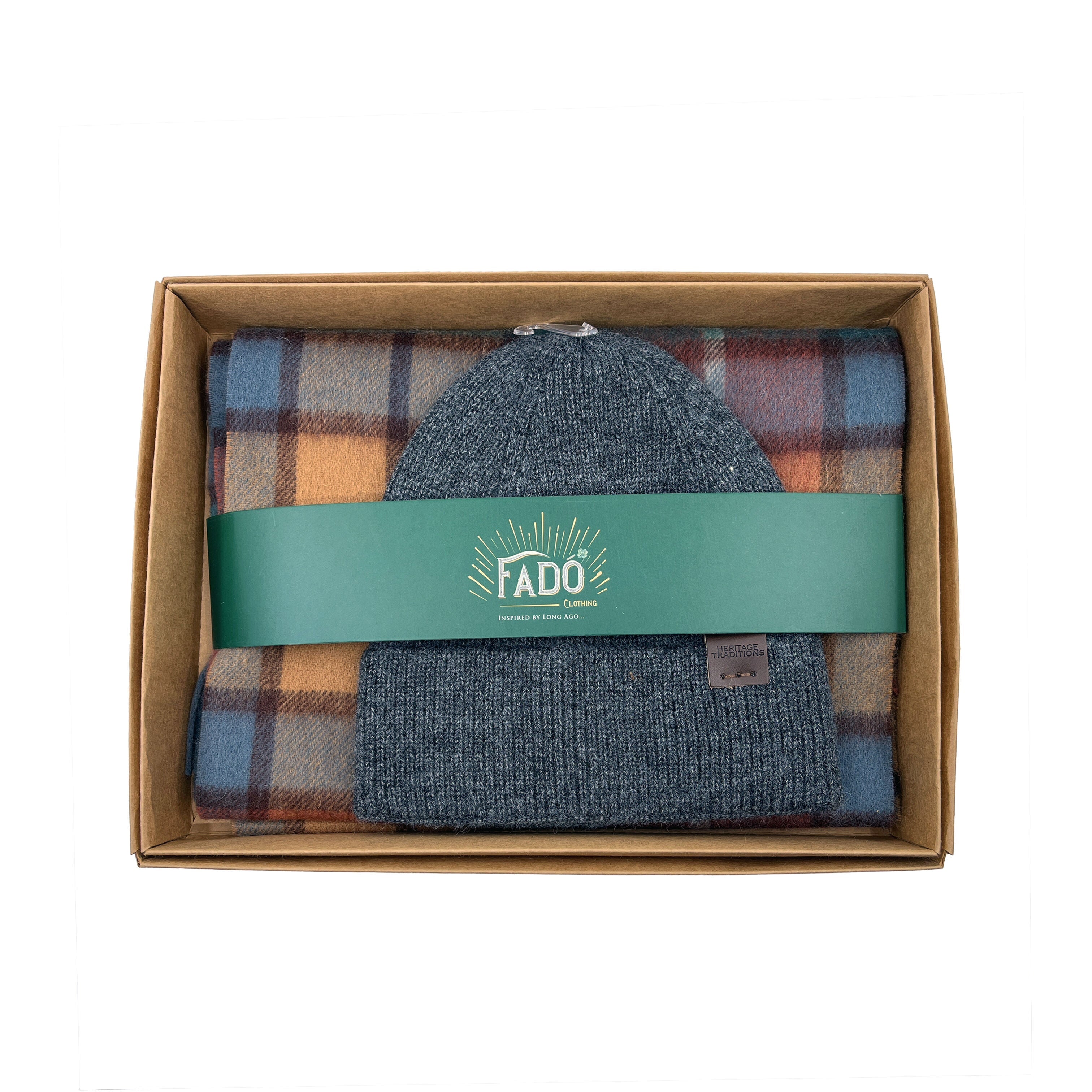 Schull Fisherman Beanie & Scarf Set Grey