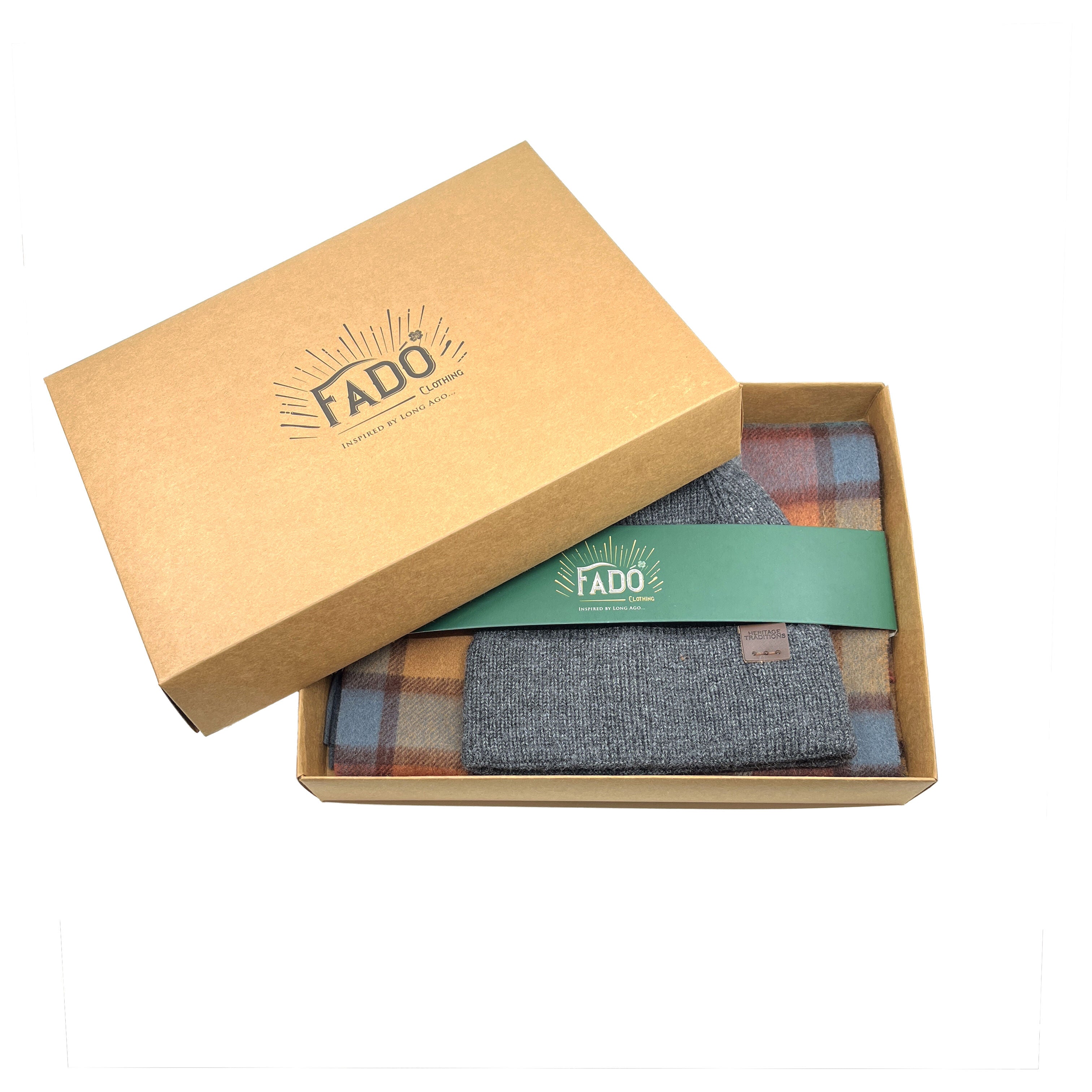 Schull Fisherman Beanie & Scarf Set Grey