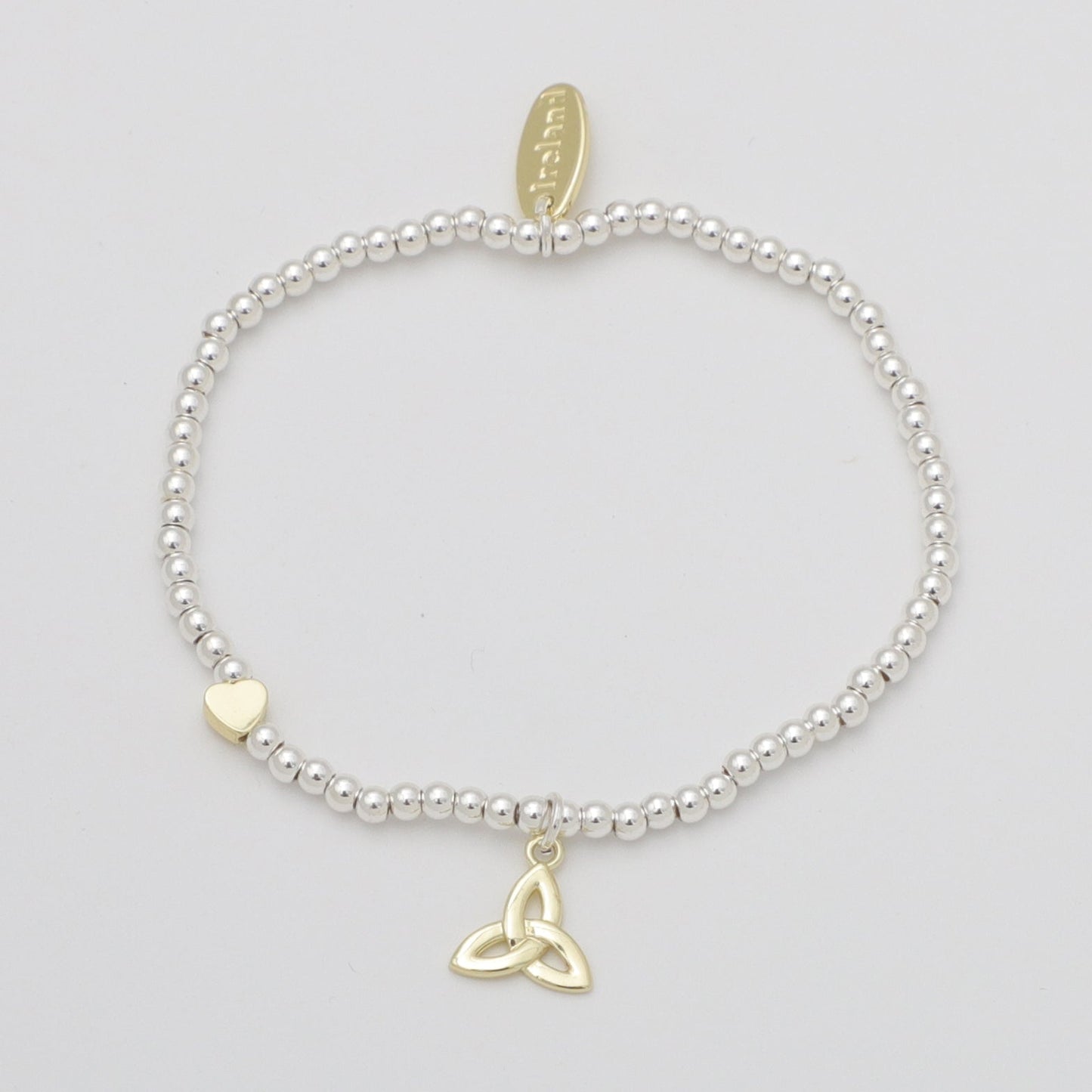 Silver Beaded Trinity Knot Bracelet