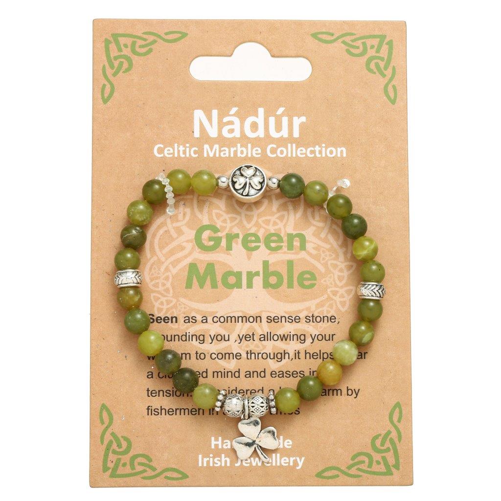 Shamrock Green Marble Stretch Bracelet