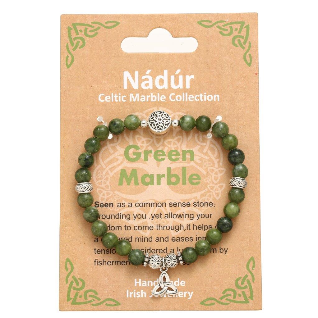 Trinity Green Marble Stretch Bracelet
