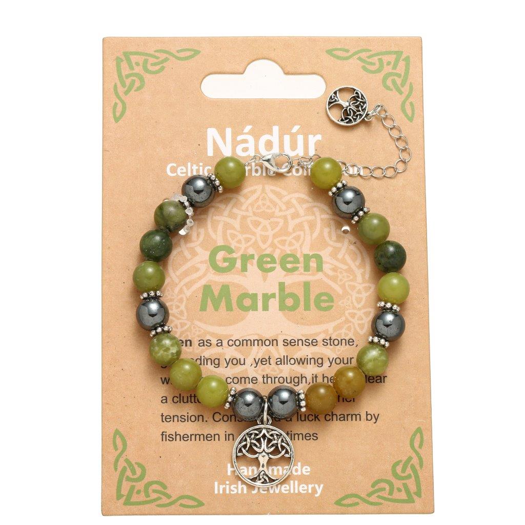 Green Marble Tree of Life Bracelet
