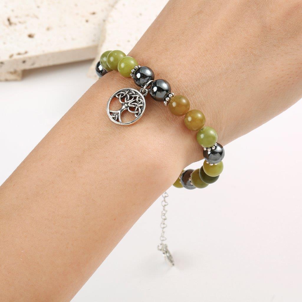 Green Marble Tree of Life Bracelet