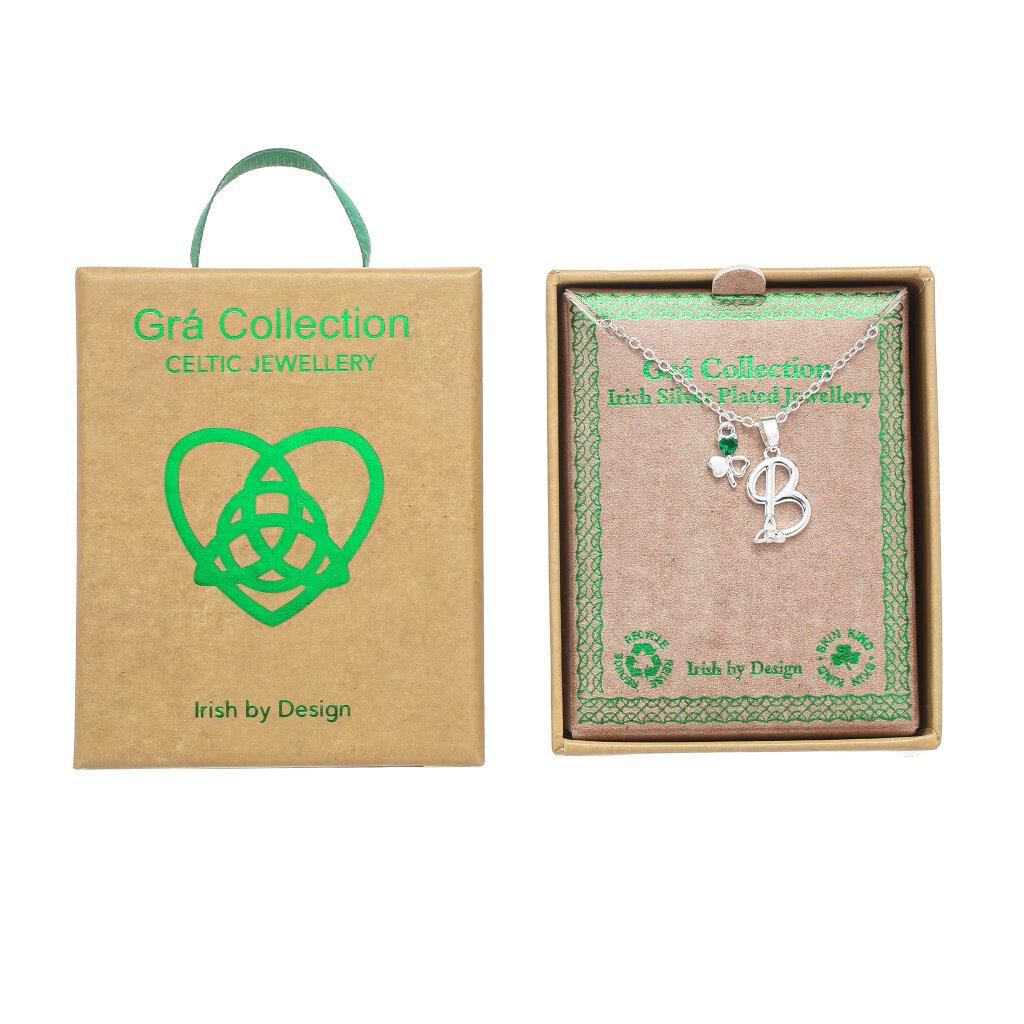 Grá Collection Silver Plated B Initial necklace