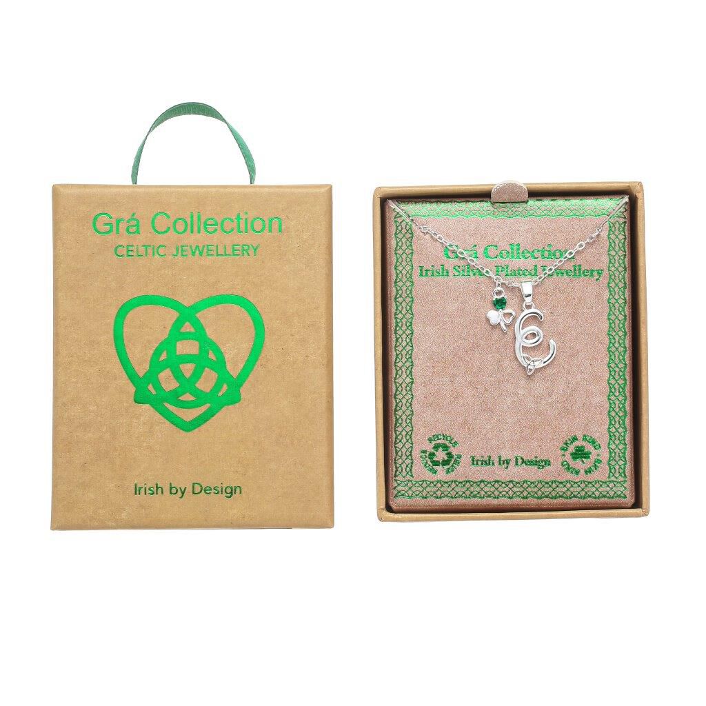 Grá Collection Silver Plated E Initial necklace