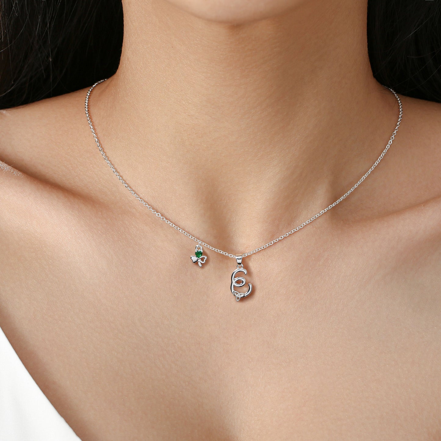 Grá Collection Silver Plated E Initial necklace