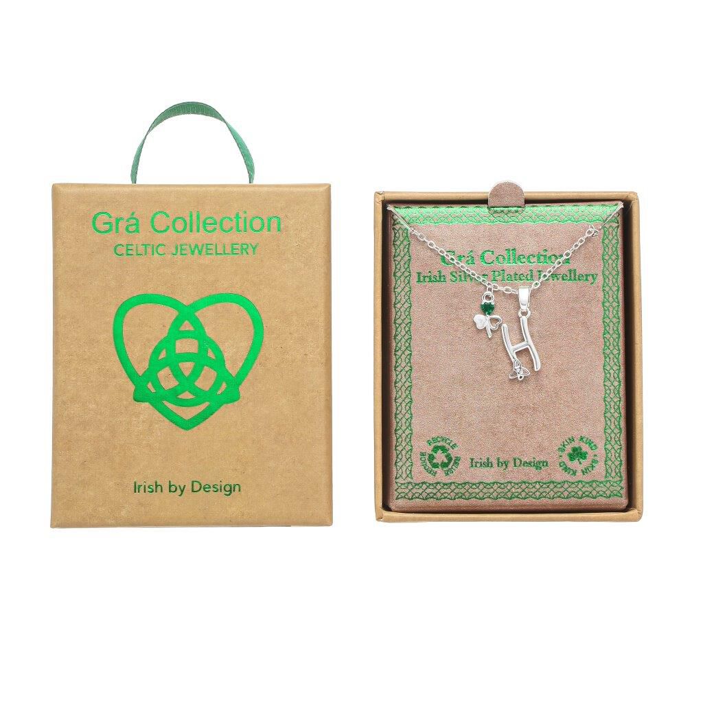 Grá Collection Silver Plated H Initial necklace