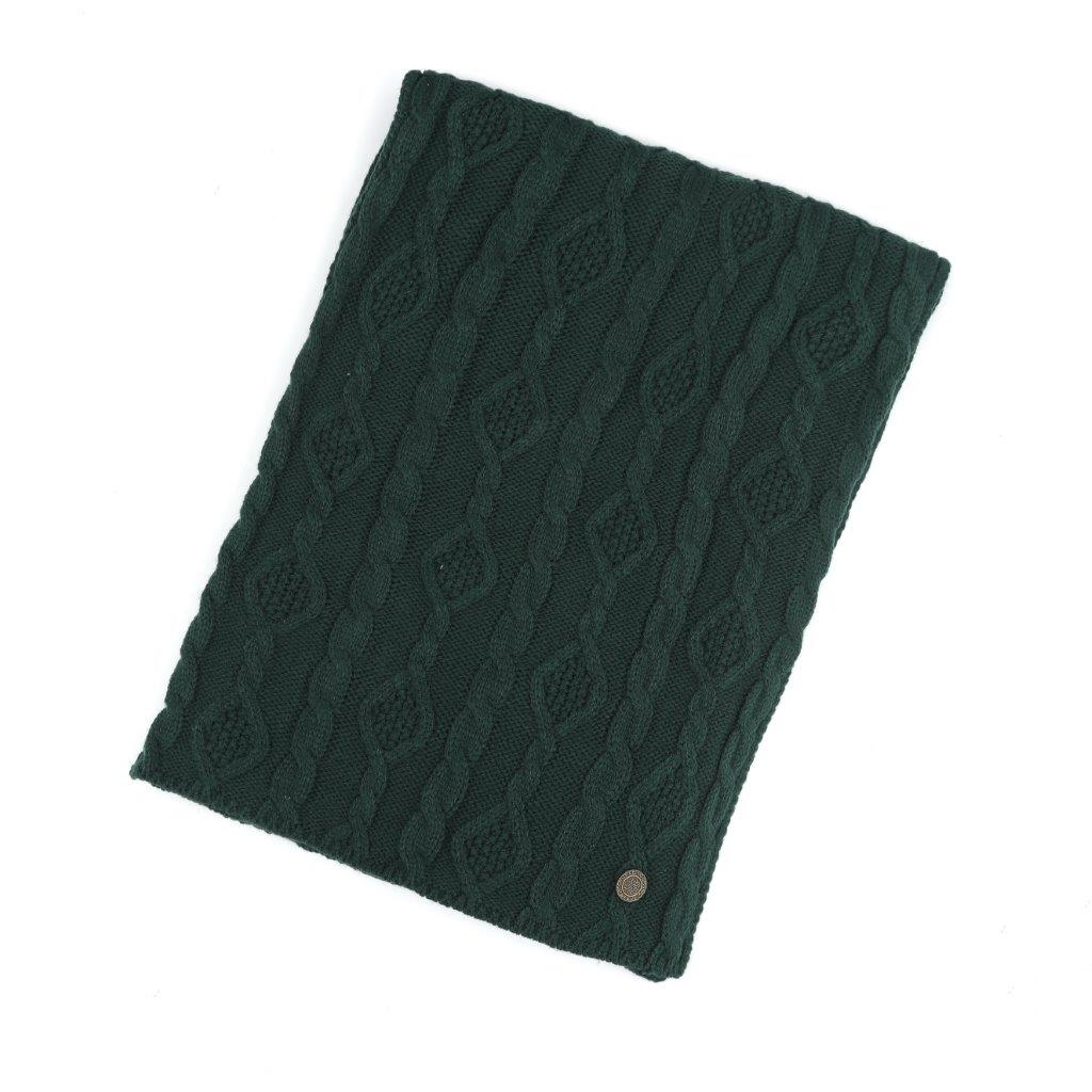 Ladies Celtic Weave Green Scarf