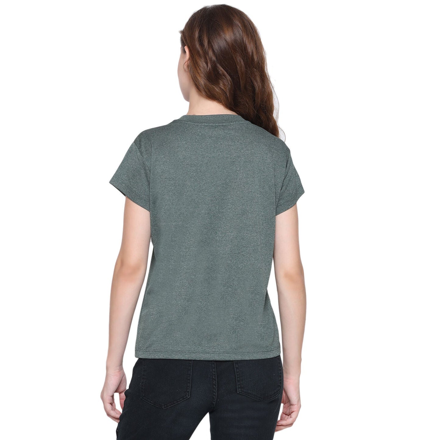 Ladies Ireland Stamps Stars T-Shirt Green Melange