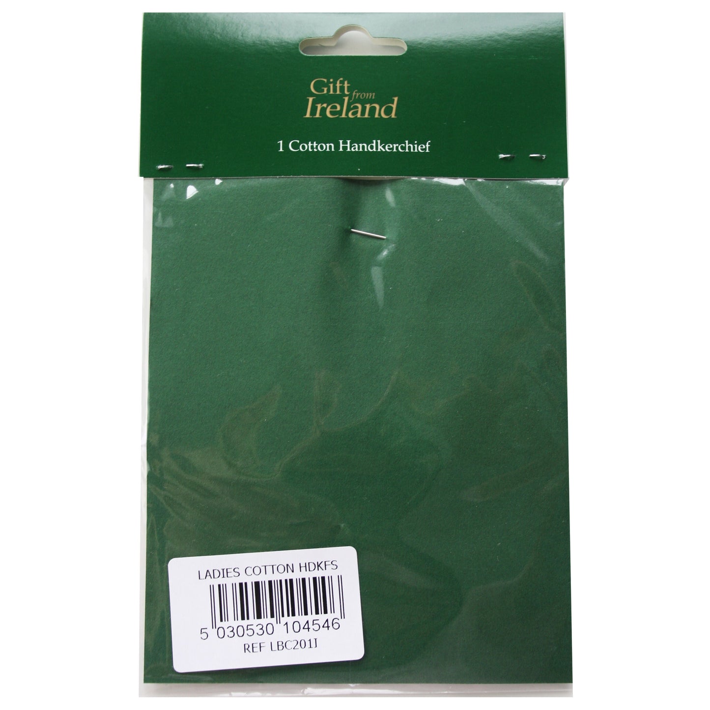 Ladies Pure Linen Handkerchief With Green Shamrock Print