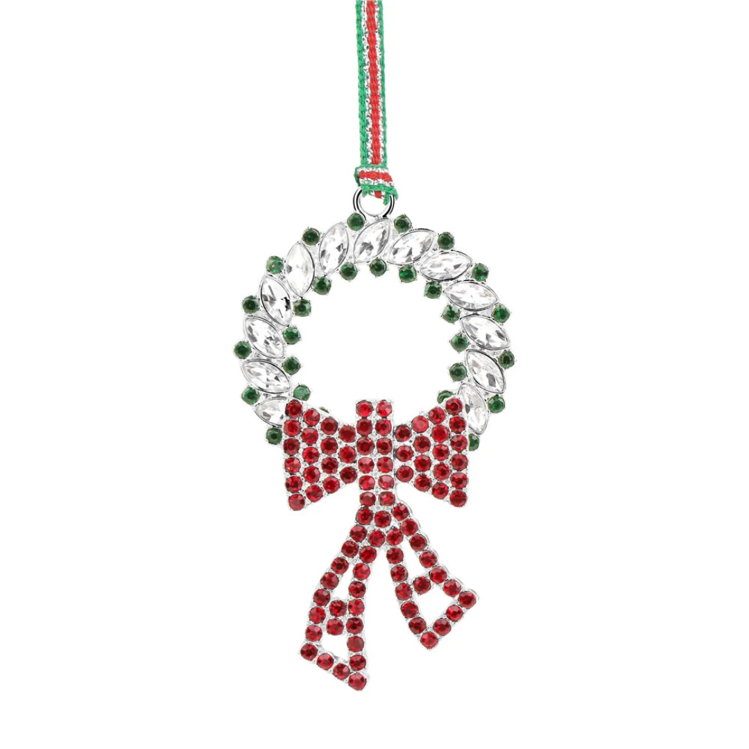 Embellished Wreath With Bow Tree Decoration