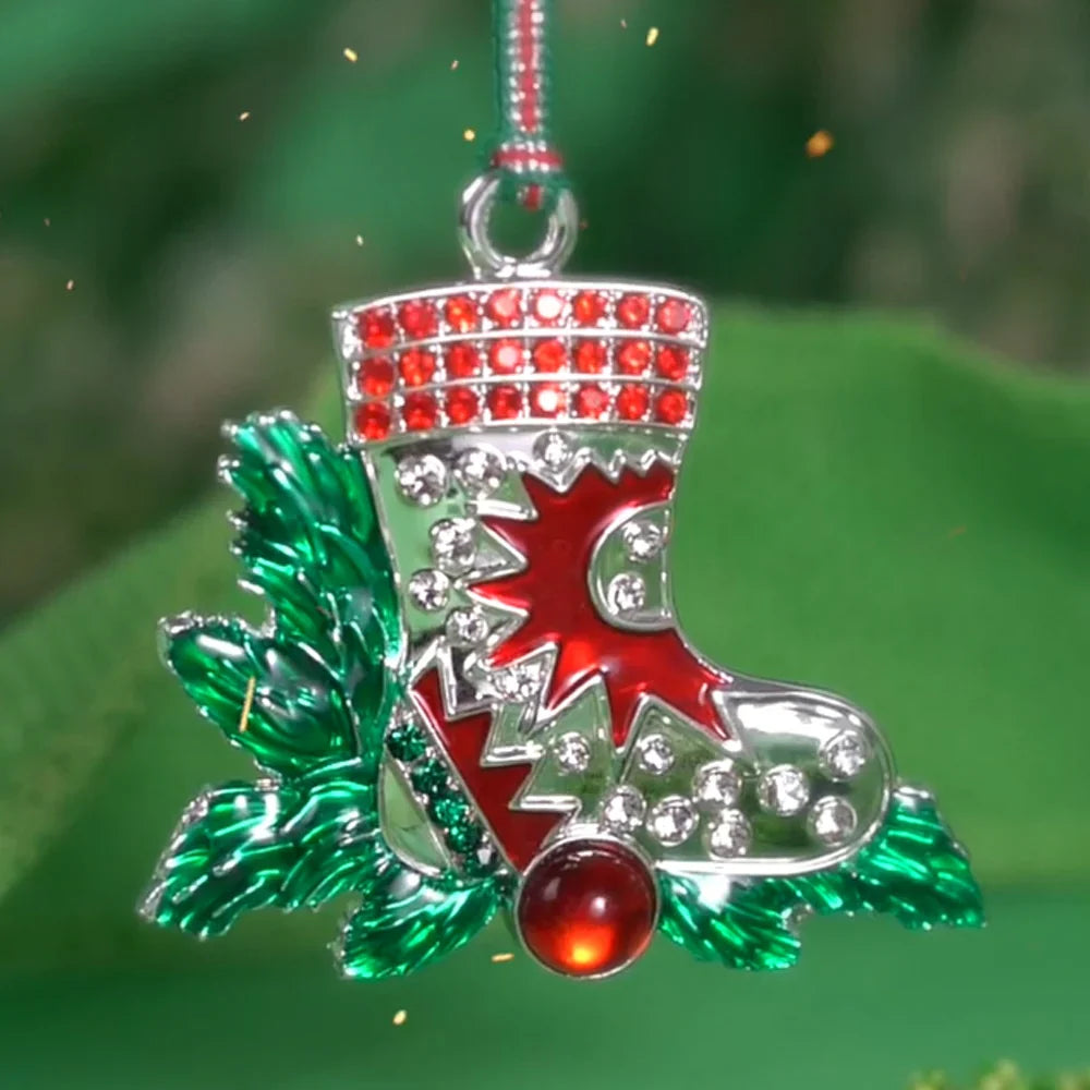 Boots With Red Stones Tree Decoration