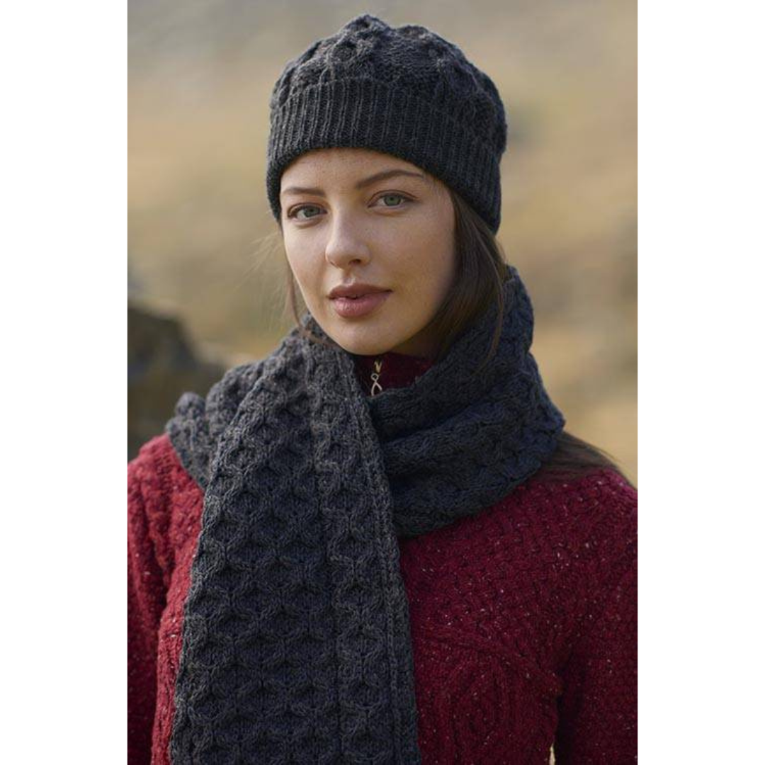 Mens Merino Wool Honeycomb Charcoal Hat