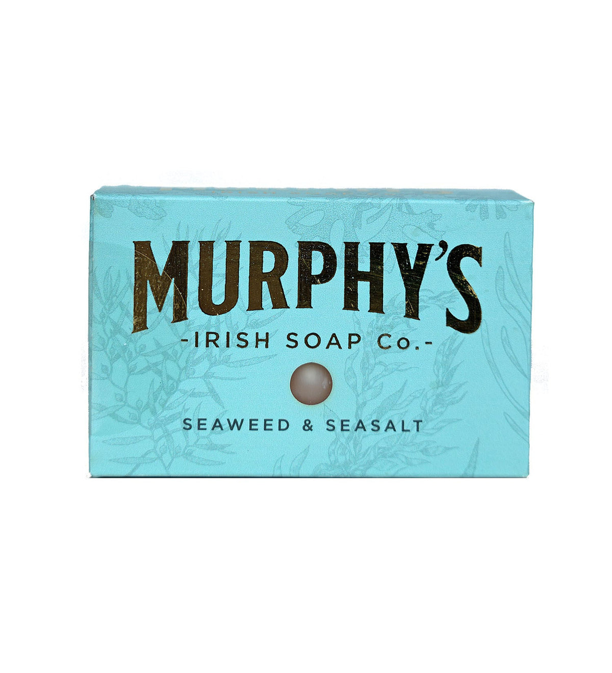 Blue box of Murphy's Irish Soap with seaweed and seasalt scent