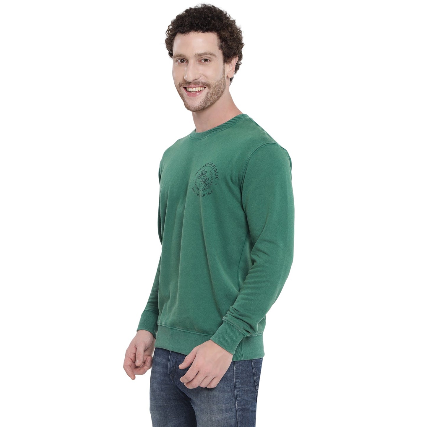 Unisex Le Shams Acid Wash Spring Green Sweatshirt