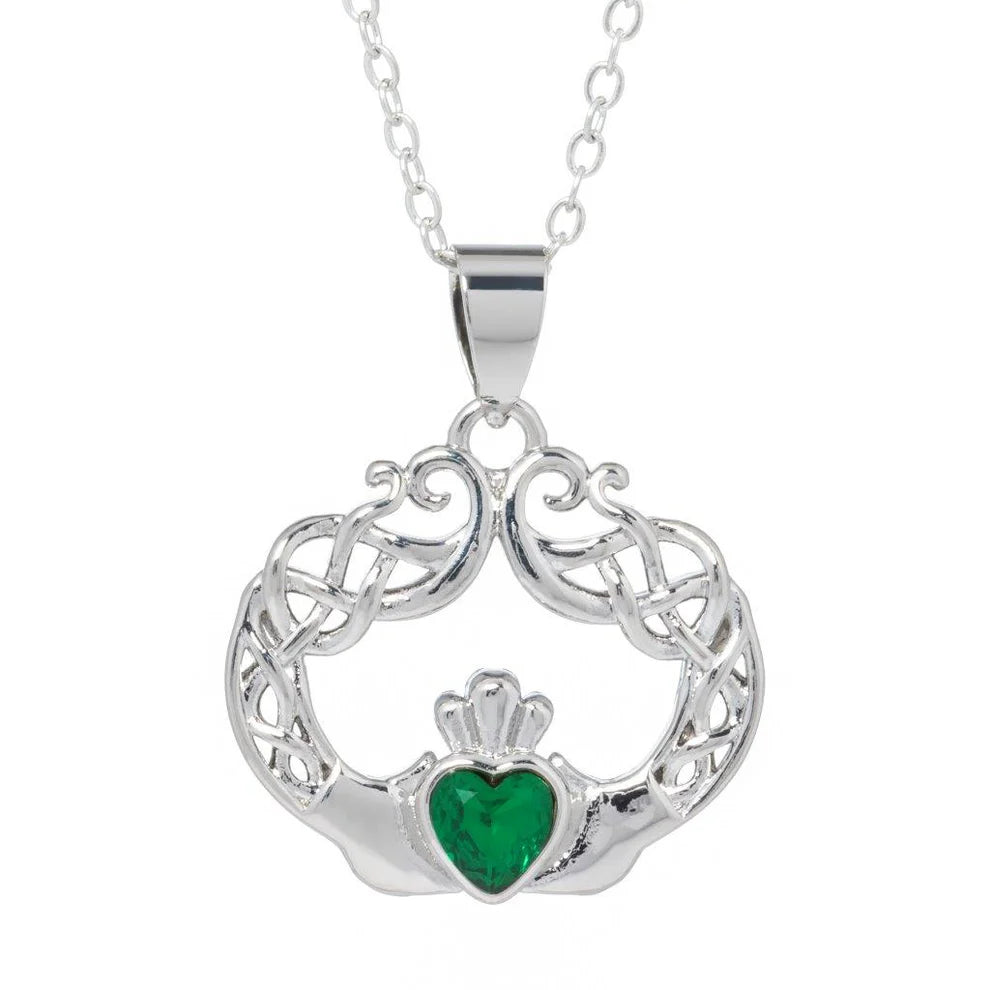 Silver Plated Celtic Claddagh Necklace