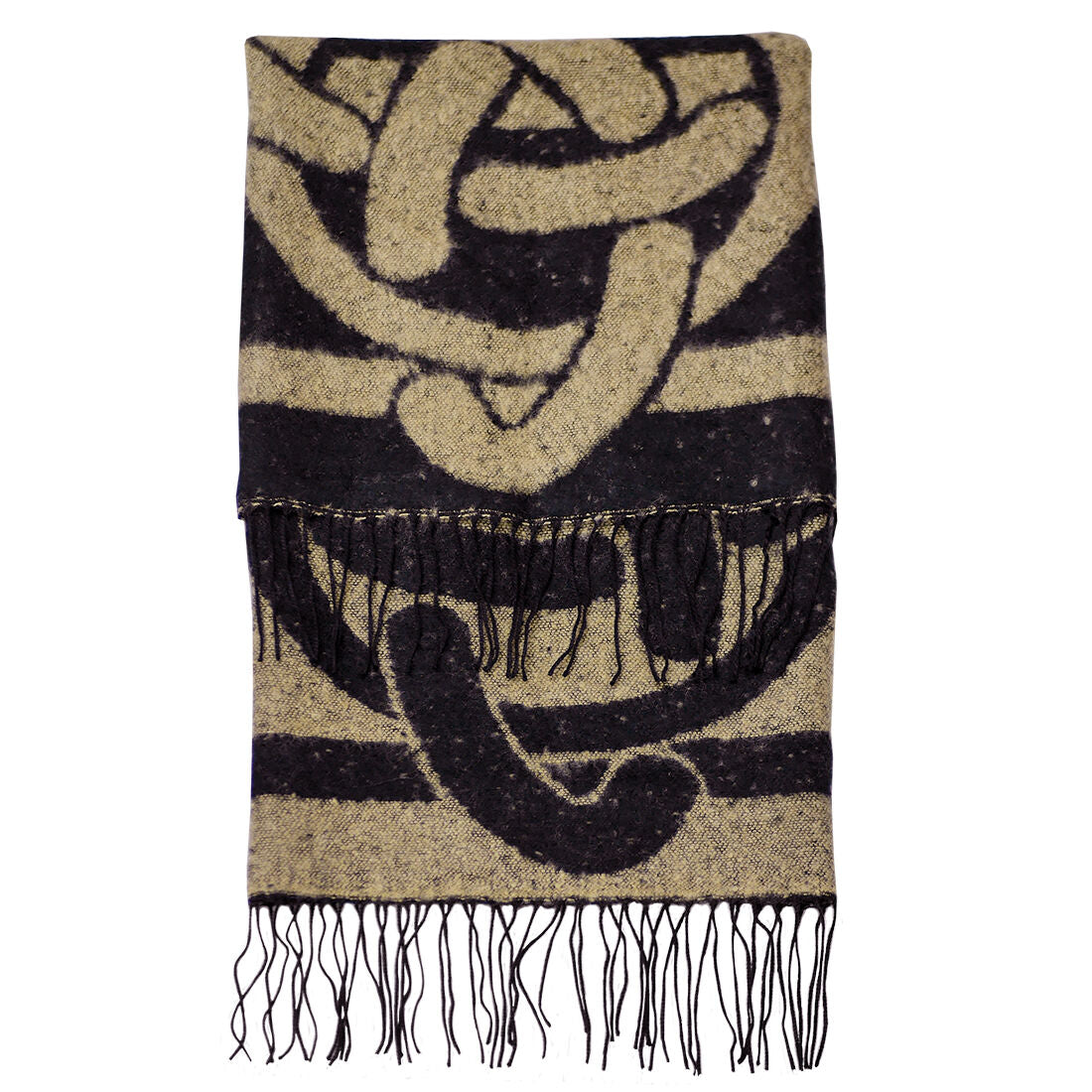 Ladies Celtic Knot Scarf Camel & Black