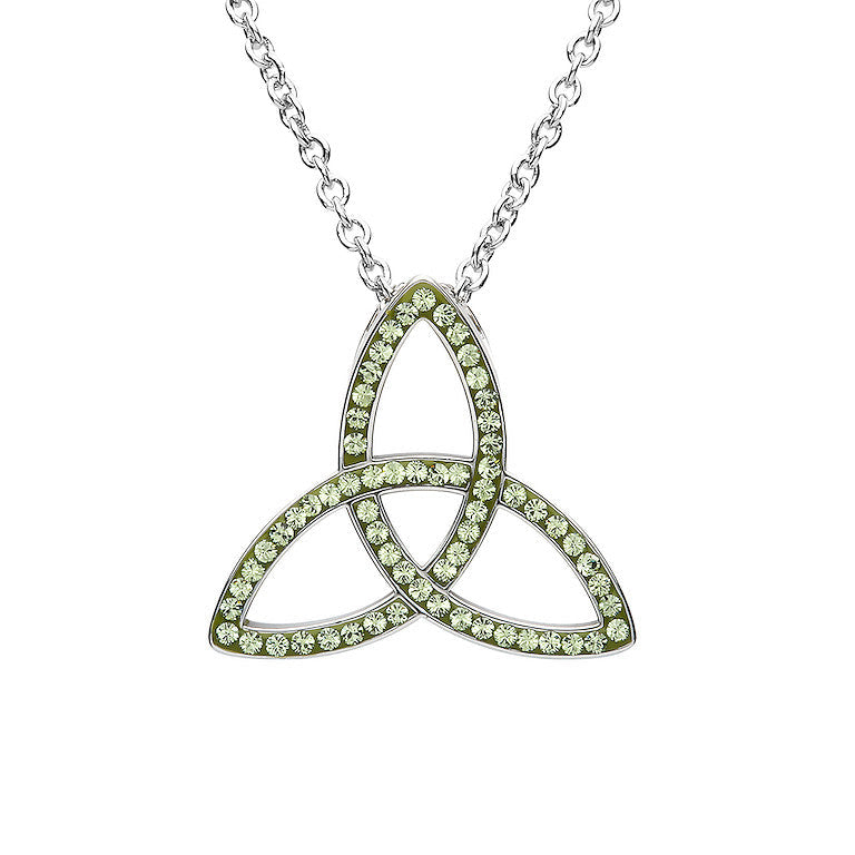 Platinum Plated Crystal Embellished Trinity Knot Pendant