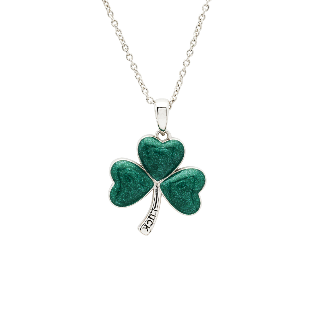 Platinum Plated Shamrock Pendant
