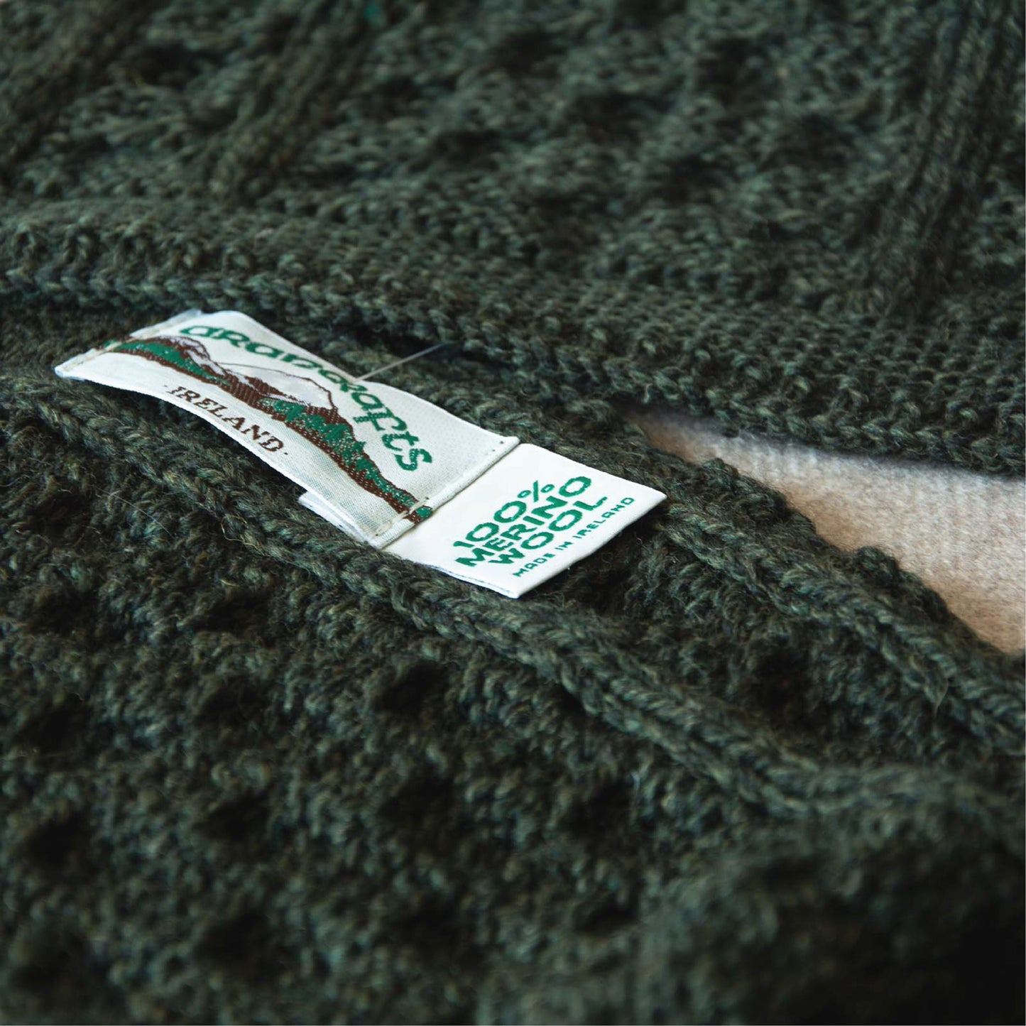 Merino Honeycomb Scarf Army Green