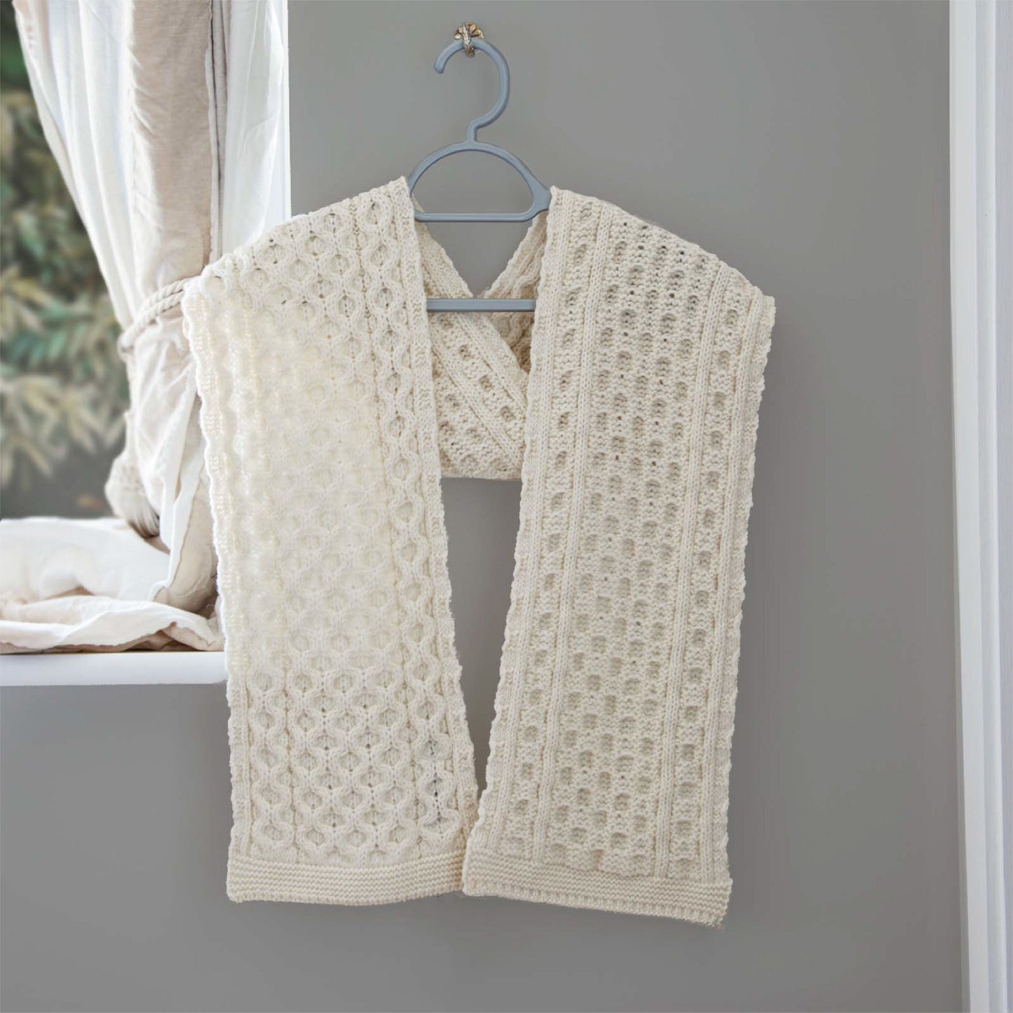 Aran Merino Honeycomb Scarf
