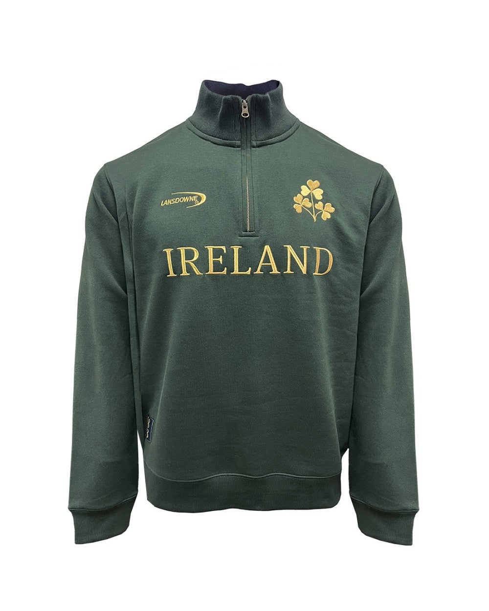 Men's Ireland 1/4 Zip Fleece Bottle Green and Gold
