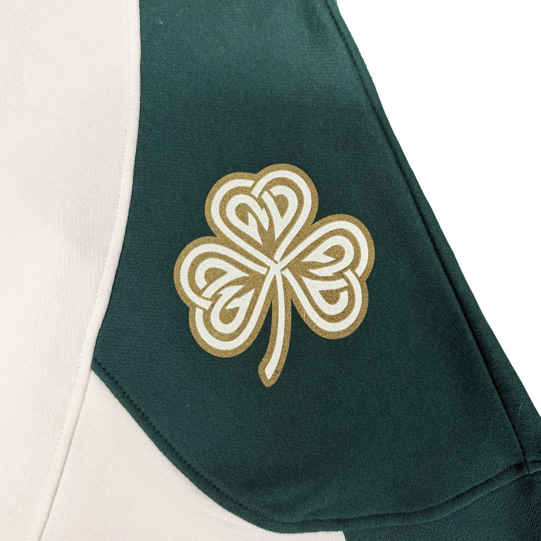 Unisex Ireland Crest V-Neck Cream and Green Sweatshirt