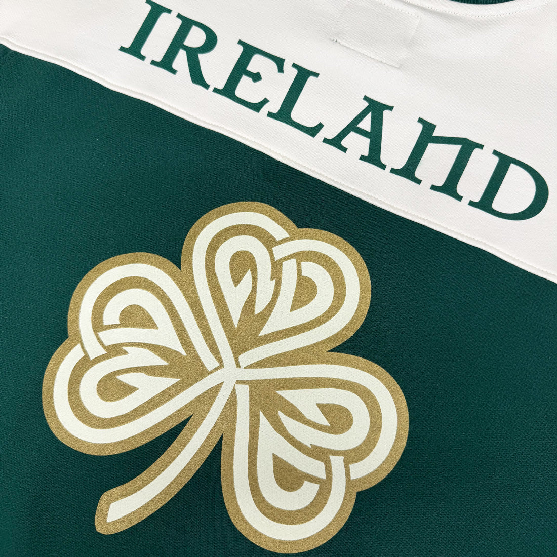 Unisex Ireland Crest V-Neck Green and Cream Sweatshirt