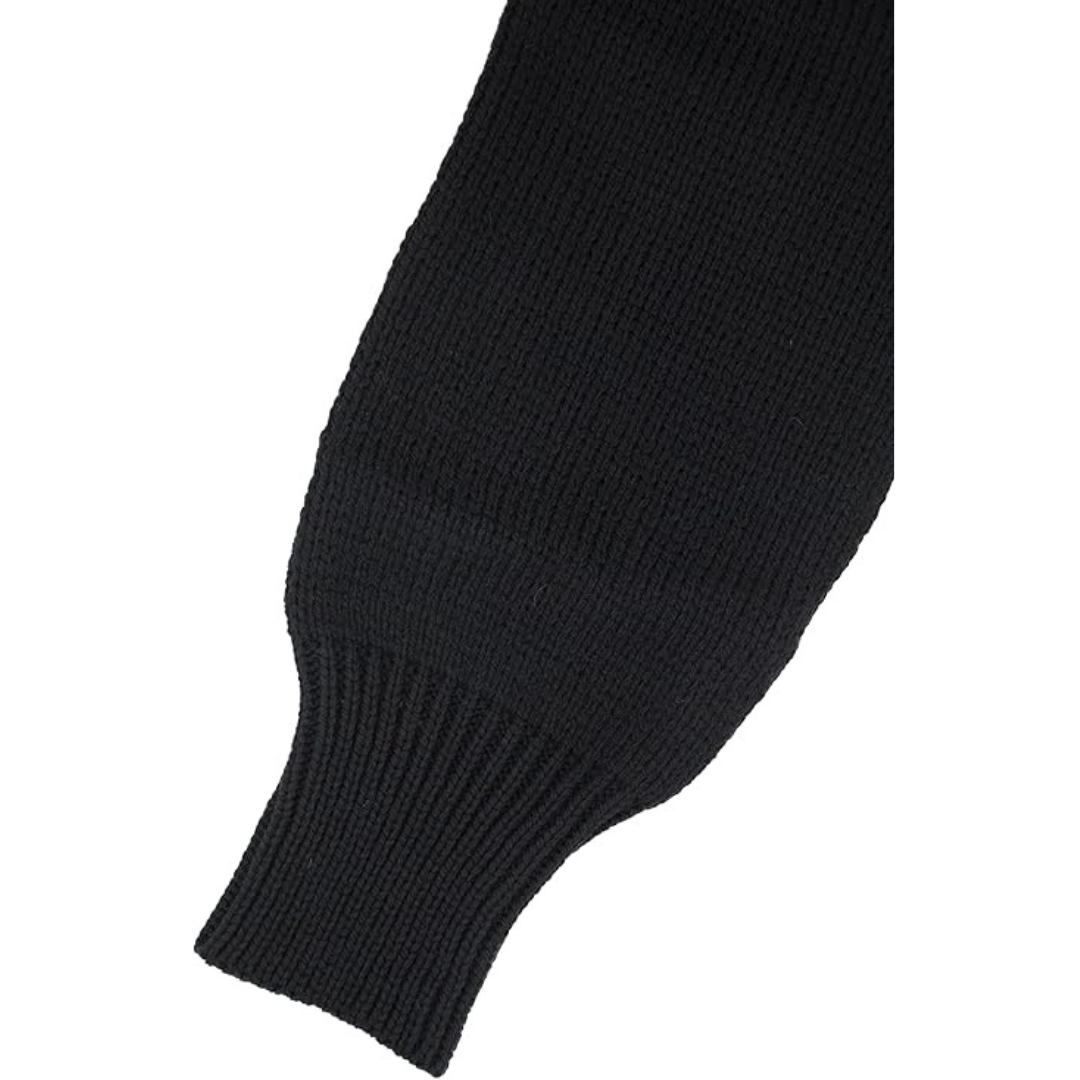 Ladies Chunky Aran Black Sweater