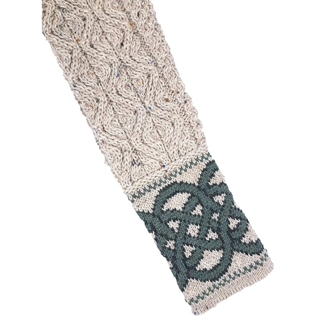 Ladies Ranelagh Jacquard Aran Oatmeal Sweater