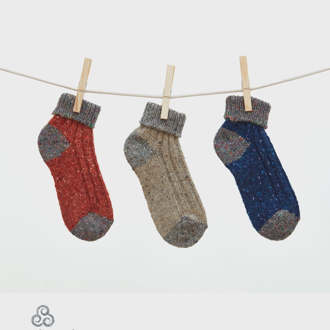 Adults Turn Down Ankle Sock Orange & Grey