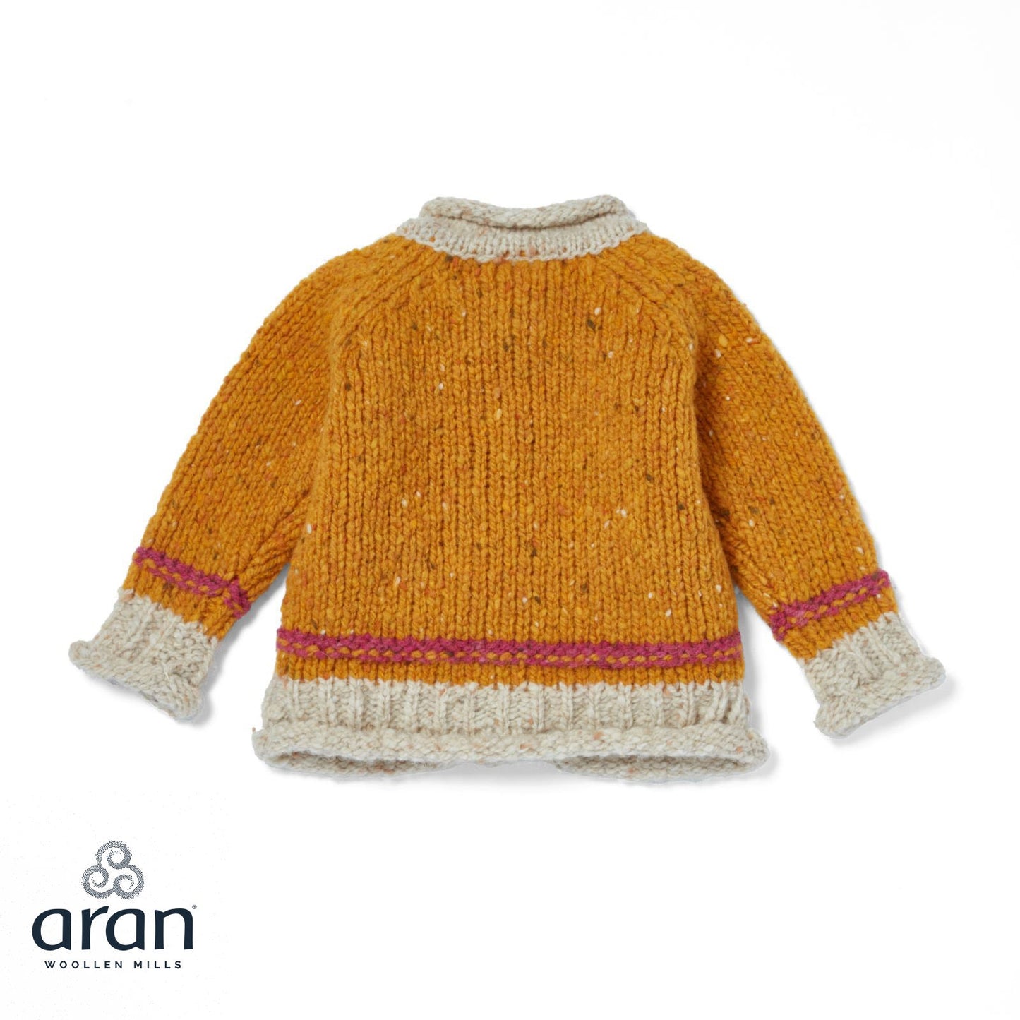 Baby Roll Neck Cardigan with Pockets Mustard