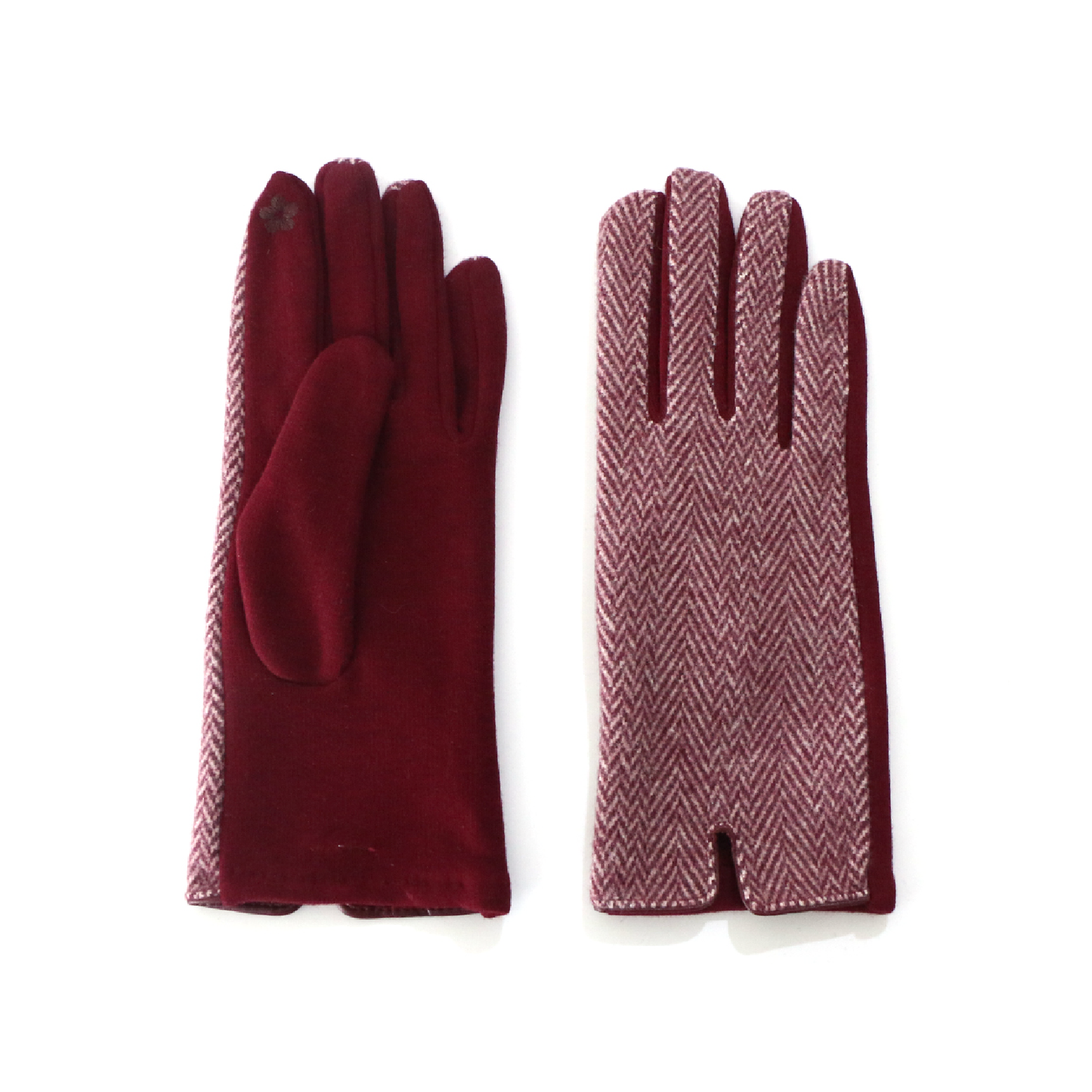 Ladies Tweed Glove Burgandy