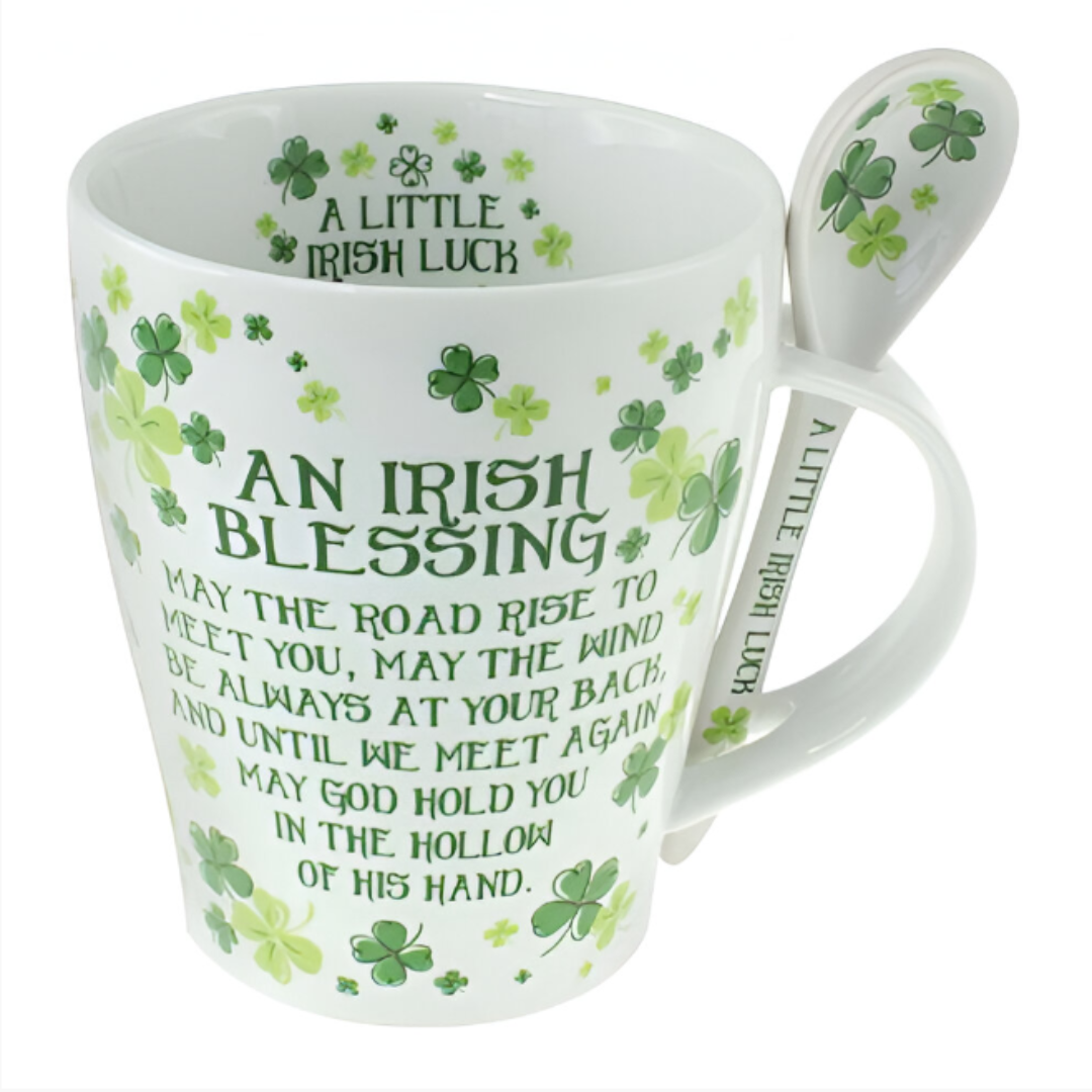 Ceramic Little Irish Luck Mug and Spoon Set